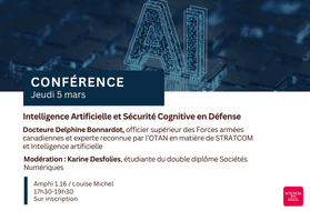 Conférence Intelligence Artificielle et Sécurité Cognitive en Défense